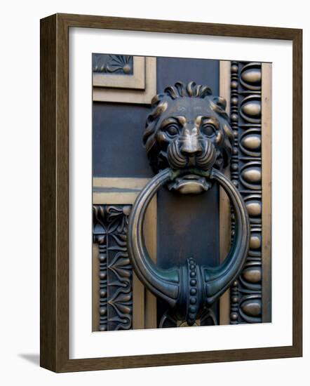 Lion-Headed Handle on Door of Baltimore City Courthouse, Baltimore, Maryland, USA-Scott T. Smith-Framed Photographic Print