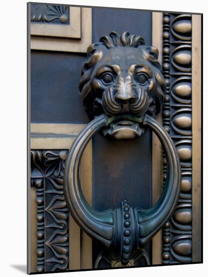 Lion-Headed Handle on Door of Baltimore City Courthouse, Baltimore, Maryland, USA-Scott T. Smith-Mounted Photographic Print
