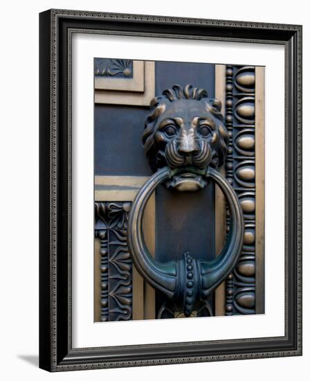 Lion-Headed Handle on Door of Baltimore City Courthouse, Baltimore, Maryland, USA-Scott T. Smith-Framed Photographic Print