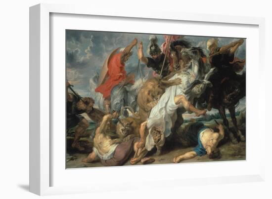 Lion Hunt, 1621-Peter Paul Rubens-Framed Giclee Print