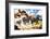 Lion Hunting Zebras-G. W Backhouse-Framed Giclee Print