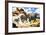 Lion Hunting Zebras-G. W Backhouse-Framed Giclee Print