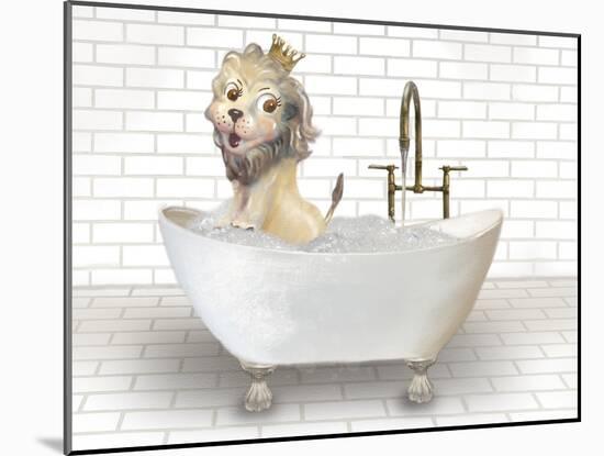 Lion In Bathtub-Matthew Piotrowicz-Mounted Art Print