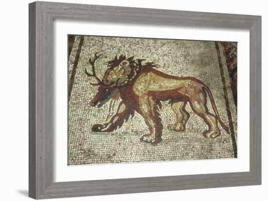 Lion, Insula Xxi, Building 2 Late 2Nd Century AD (Mosaic)-Roman-Framed Giclee Print