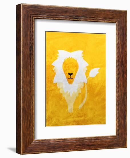 Lion - Jethro Wilson Contemporary Wildlife Print-Jethro Wilson-Framed Art Print