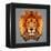 Lion Low Poly Portrait-kakmyc-Framed Stretched Canvas