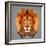 Lion Low Poly Portrait-kakmyc-Framed Art Print