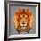 Lion Low Poly Portrait-kakmyc-Framed Art Print