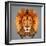 Lion Low Poly Portrait-kakmyc-Framed Art Print