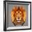 Lion Low Poly Portrait-kakmyc-Framed Art Print