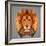 Lion Low Poly Portrait-kakmyc-Framed Art Print