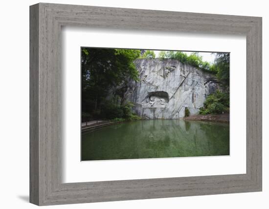 Lion Monument by Lucas Ahorn for Swiss Soldiers Who Died in the French Revolution-Christian Kober-Framed Photographic Print