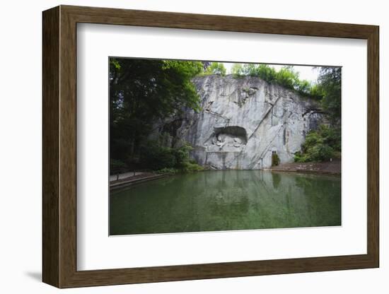 Lion Monument by Lucas Ahorn for Swiss Soldiers Who Died in the French Revolution-Christian Kober-Framed Photographic Print