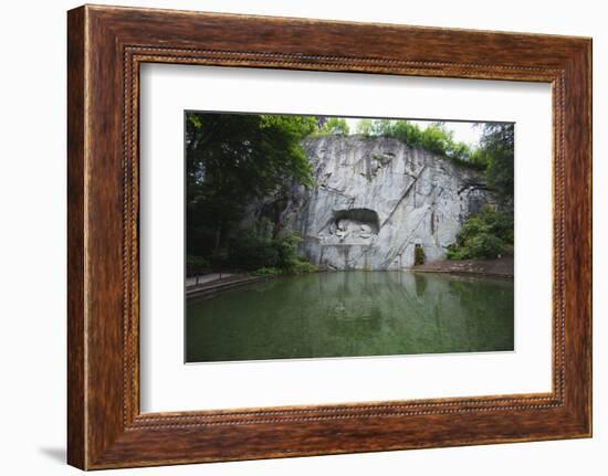 Lion Monument by Lucas Ahorn for Swiss Soldiers Who Died in the French Revolution-Christian Kober-Framed Photographic Print