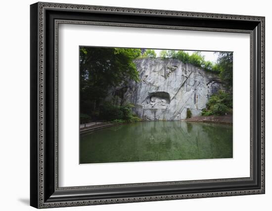 Lion Monument by Lucas Ahorn for Swiss Soldiers Who Died in the French Revolution-Christian Kober-Framed Photographic Print
