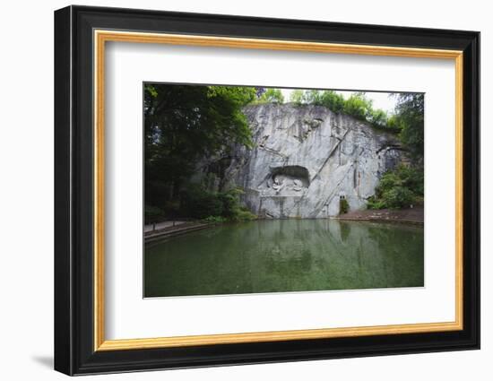 Lion Monument by Lucas Ahorn for Swiss Soldiers Who Died in the French Revolution-Christian Kober-Framed Photographic Print