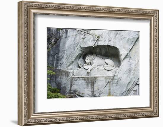 Lion Monument by Lucas Ahorn for Swiss Soldiers Who Died in the French Revolution-Christian Kober-Framed Photographic Print