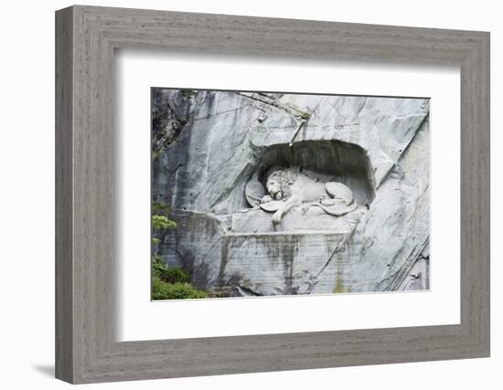 Lion Monument by Lucas Ahorn for Swiss Soldiers Who Died in the French Revolution-Christian Kober-Framed Photographic Print