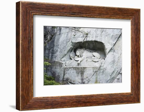 Lion Monument by Lucas Ahorn for Swiss Soldiers Who Died in the French Revolution-Christian Kober-Framed Photographic Print