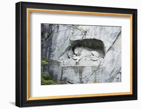 Lion Monument by Lucas Ahorn for Swiss Soldiers Who Died in the French Revolution-Christian Kober-Framed Photographic Print