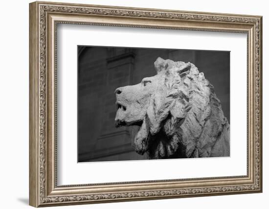 Lion of the Art Institute Chicago BW-Steve Gadomski-Framed Photographic Print