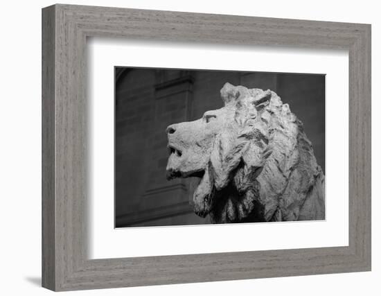 Lion of the Art Institute Chicago BW-Steve Gadomski-Framed Photographic Print