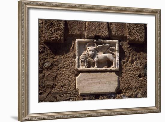 Lion of Venice, Detail from Town of Nafplio, Peloponnese, Greece-null-Framed Giclee Print