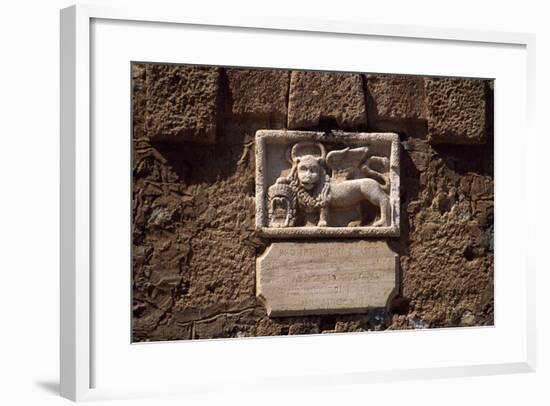 Lion of Venice, Detail from Town of Nafplio, Peloponnese, Greece-null-Framed Giclee Print