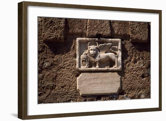 Lion of Venice, Detail from Town of Nafplio, Peloponnese, Greece-null-Framed Giclee Print