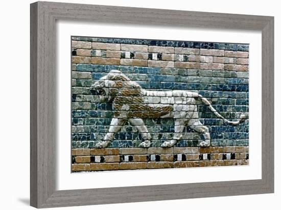 Lion Passant from Wall of the Sacred Way to the Ishtar Gate, Babylon (Ira), C575 BC-null-Framed Giclee Print