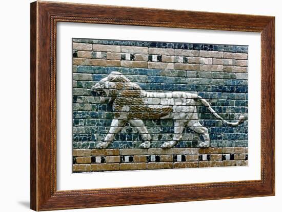 Lion Passant from Wall of the Sacred Way to the Ishtar Gate, Babylon (Ira), C575 BC-null-Framed Giclee Print