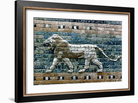 Lion Passant from Wall of the Sacred Way to the Ishtar Gate, Babylon (Ira), C575 BC-null-Framed Giclee Print