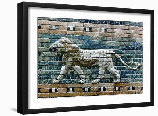 Lion Passant from Wall of the Sacred Way to the Ishtar Gate, Babylon (Ira), C575 BC-null-Framed Giclee Print