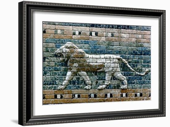 Lion Passant from Wall of the Sacred Way to the Ishtar Gate, Babylon (Ira), C575 BC-null-Framed Giclee Print