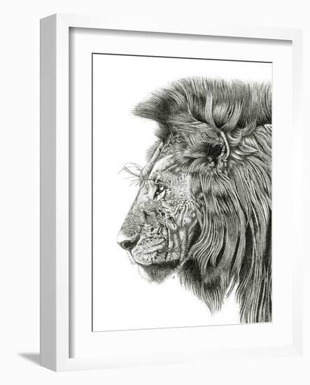 Lion Portrait-Lucy Francis-Framed Giclee Print