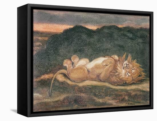 Lion Resting on His Back-Antoine Louis Barye-Framed Premier Image Canvas