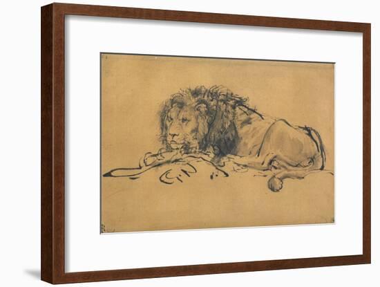 Lion Resting, Turned to the Left, C1650-Rembrandt van Rijn-Framed Giclee Print