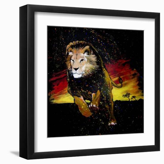 Lion Running-null-Framed Art Print