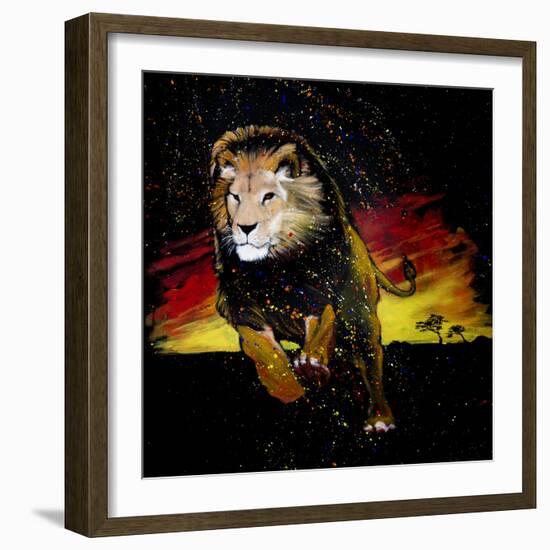 Lion Running-null-Framed Art Print