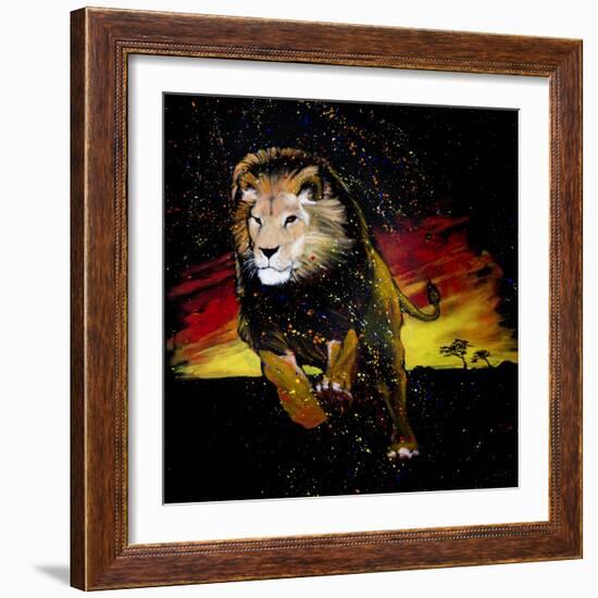 Lion Running-null-Framed Art Print