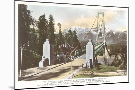 Lion's Gate Bridge, Vancouver, BC, Canada-null-Mounted Art Print