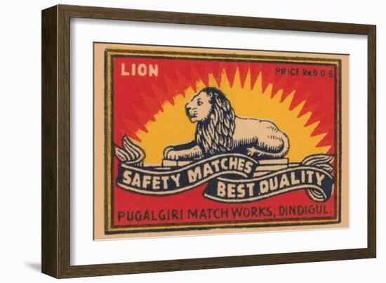 Lion Safety Matches Best Quality-null-Framed Art Print