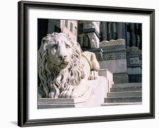 Lion, San Lorenzo Cathedral, Genoa (Genova), Liguria, Italy-Bruno Morandi-Framed Photographic Print