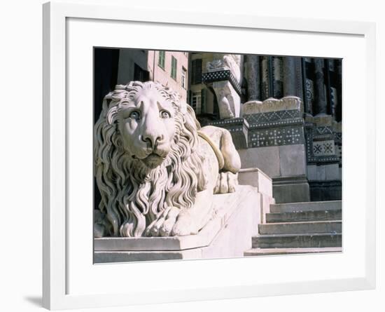 Lion, San Lorenzo Cathedral, Genoa (Genova), Liguria, Italy-Bruno Morandi-Framed Photographic Print