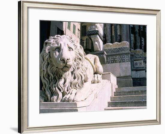 Lion, San Lorenzo Cathedral, Genoa (Genova), Liguria, Italy-Bruno Morandi-Framed Photographic Print