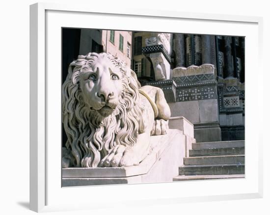 Lion, San Lorenzo Cathedral, Genoa (Genova), Liguria, Italy-Bruno Morandi-Framed Photographic Print