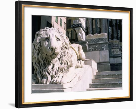 Lion, San Lorenzo Cathedral, Genoa (Genova), Liguria, Italy-Bruno Morandi-Framed Photographic Print