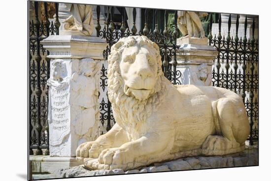 Lion statue at the entrance to the Arsenal, Venice, Veneto, Italy-Russ Bishop-Mounted Premium Photographic Print