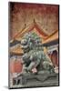 Lion Statue Standing Guard Forbidden City, Beijing, China-Darrell Gulin-Mounted Photographic Print