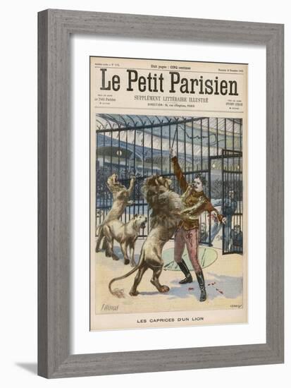 Lion-Tamer is Mauled Though Not Fatally During a Performance at the Paris Hippodrome-Meaulle-Framed Art Print